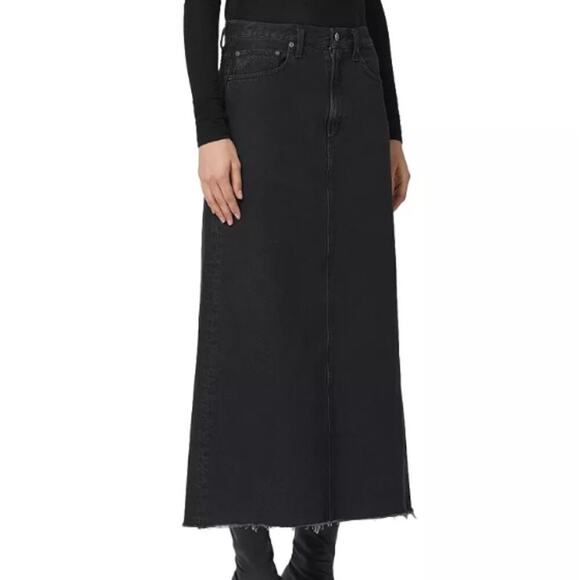 Agolde Hilla Black Denim Maxi 25 NWT - Picture 5 of 7
